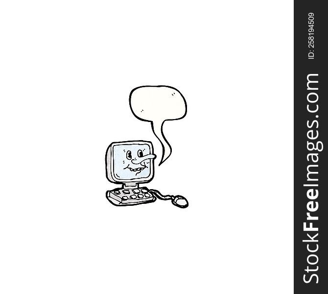 cartoon talking computer character