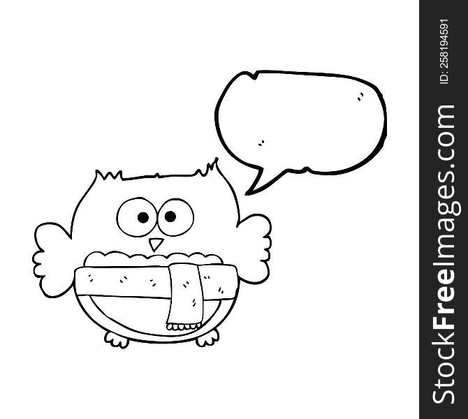 Speech Bubble Cartoon Cute Owl