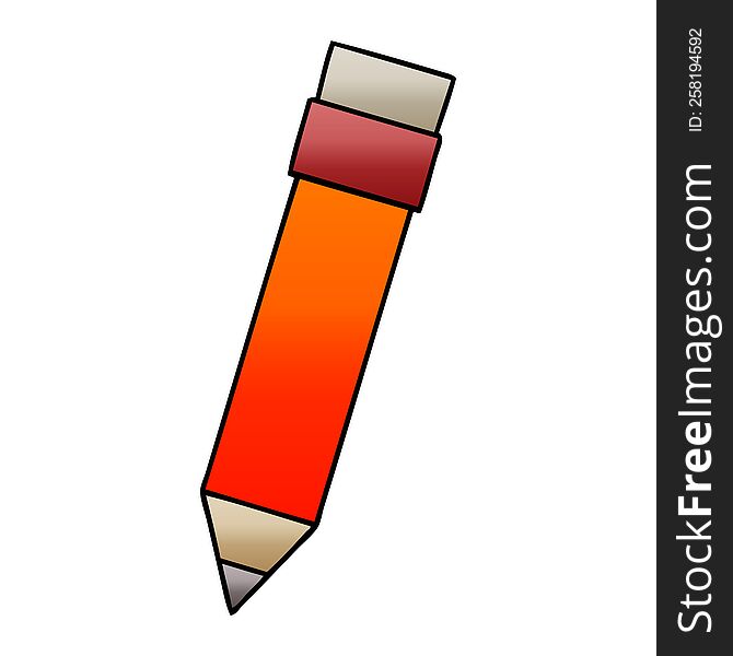 Quirky Gradient Shaded Cartoon Pencil