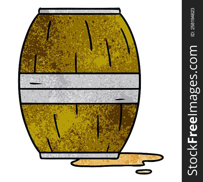 hand drawn textured cartoon doodle of a wine barrel