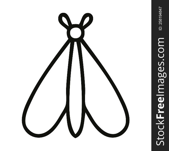 Line Drawing Cartoon Moth Bug
