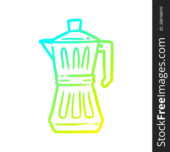 cold gradient line drawing of a espresso maker
