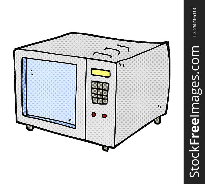 freehand drawn cartoon microwave