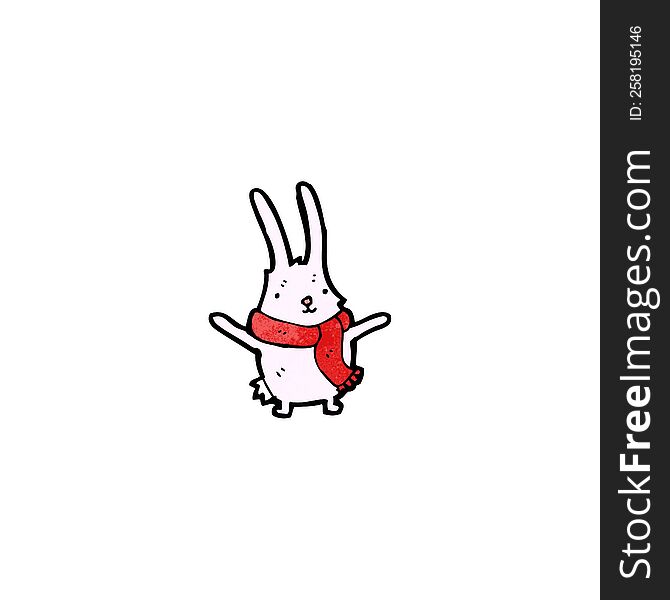 cartoon rabbit in scarf