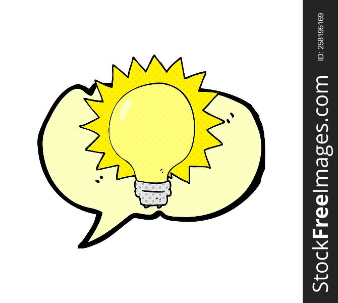 comic book speech bubble cartoon light bulb