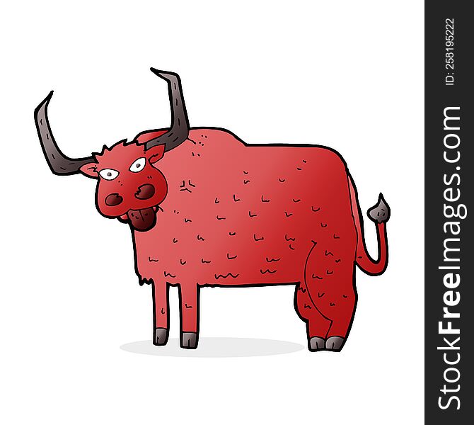 cartoon hairy cow