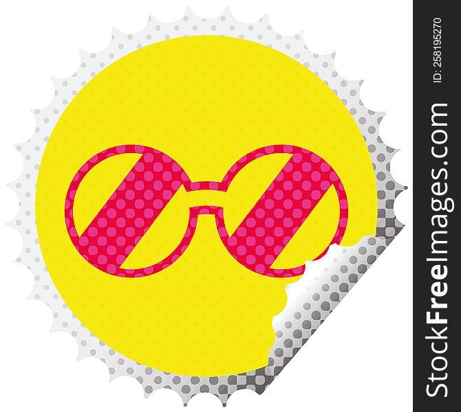 Spectacles  Circular Peeling Sticker