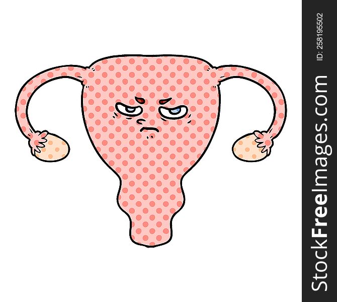 cartoon angry uterus. cartoon angry uterus