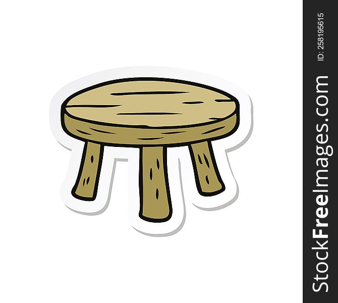 sticker of a cartoon small stool