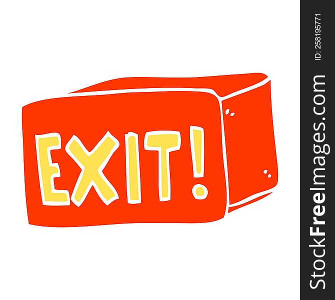 Cartoon Doodle Exit Sign