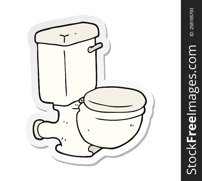 Sticker Of A Cartoon Toilet