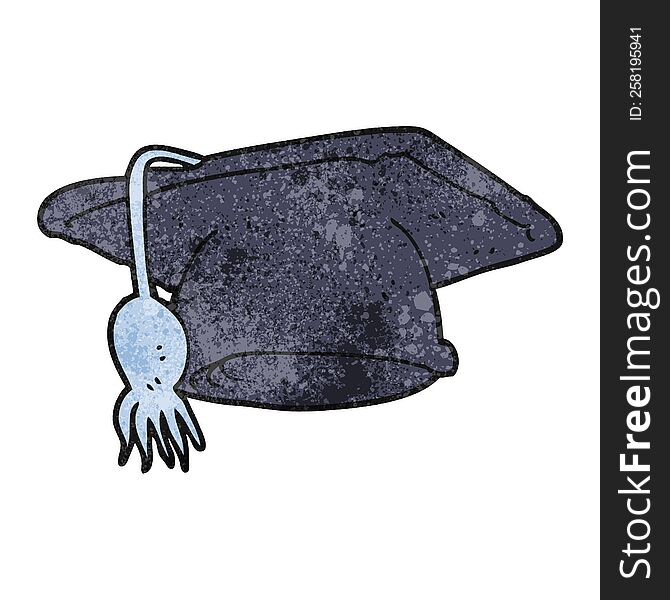 freehand textured cartoon graduation cap
