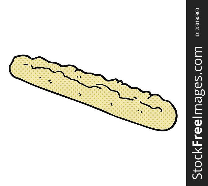 freehand drawn cartoon baguette