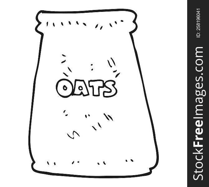 Black And White Cartoon Bag Of Oats