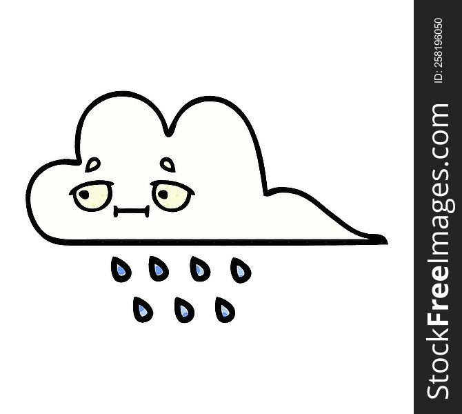 Comic Book Style Cartoon Rain Cloud