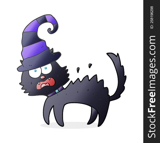 Cartoon Scared Black Cat