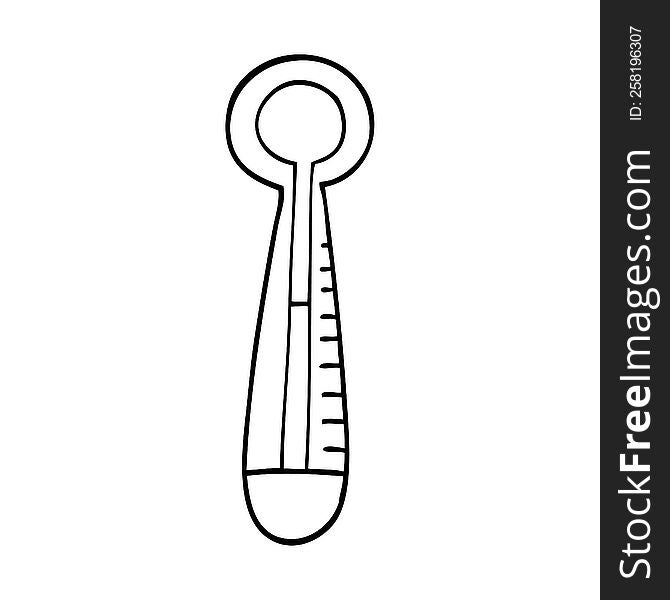 line drawing cartoon medical thermometer