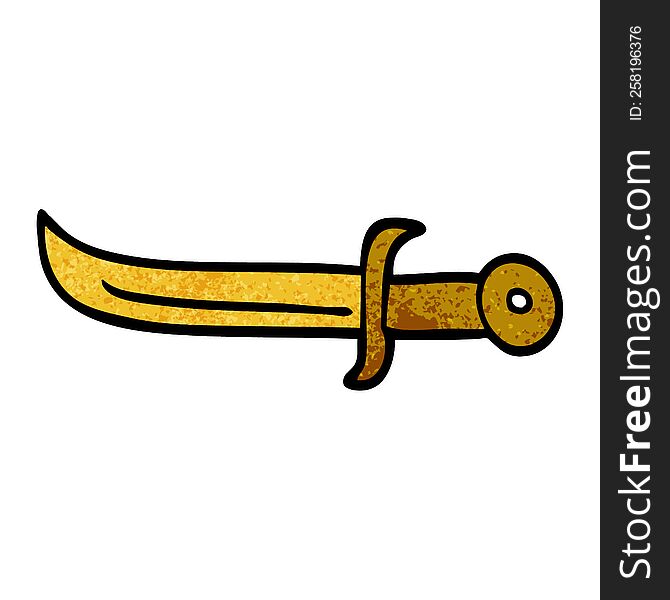 cartoon doodle golden dagger