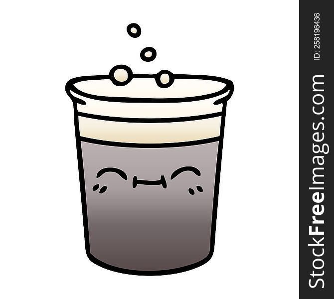 Quirky Gradient Shaded Cartoon Glass Of Stout
