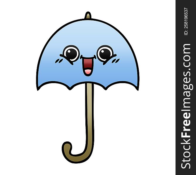 gradient shaded cartoon of a umbrella