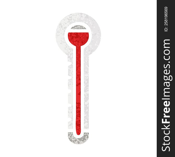 retro illustration style cartoon of a glass thermometer