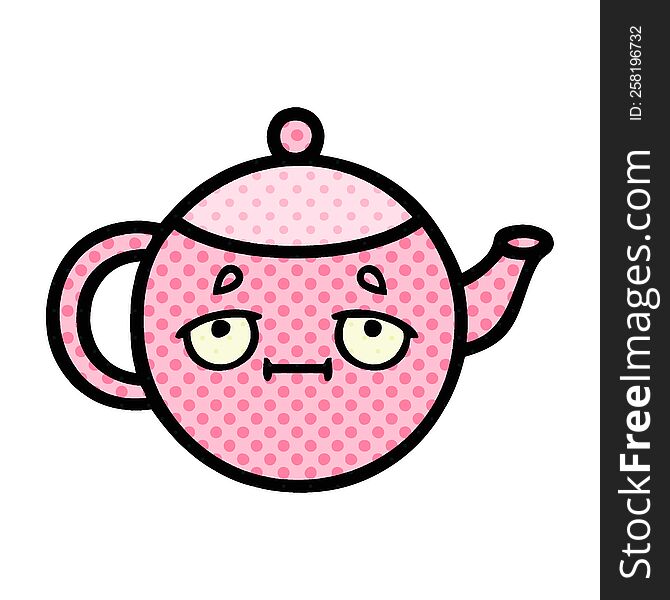 comic book style cartoon teapot