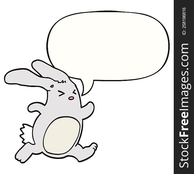 Cartoon Rabbit And Speech Bubble