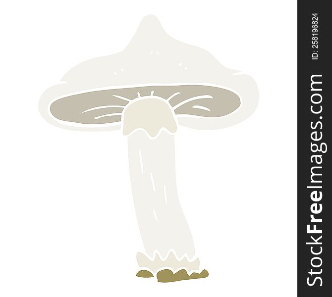 Flat Color Illustration Of A Cartoon Mushroom