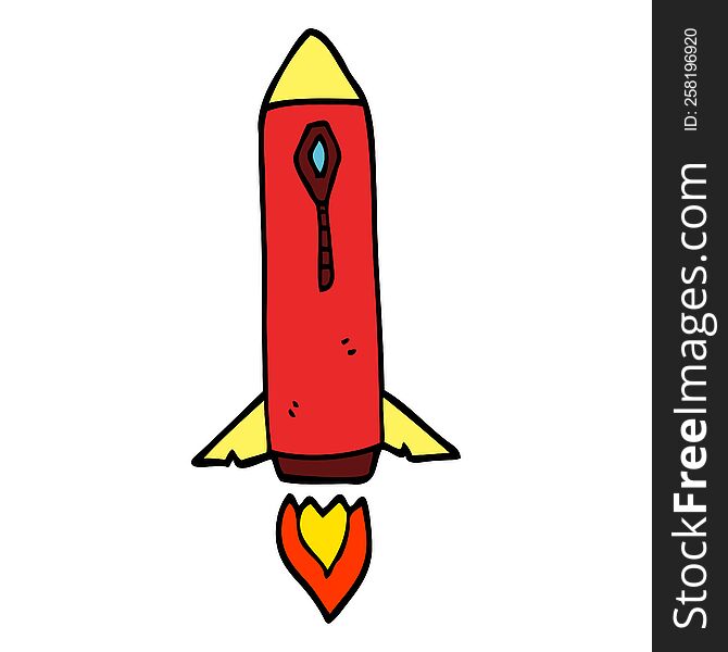 Cartoon Doodle Space Rocket
