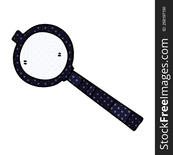Quirky Comic Book Style Cartoon Magnifying Glass