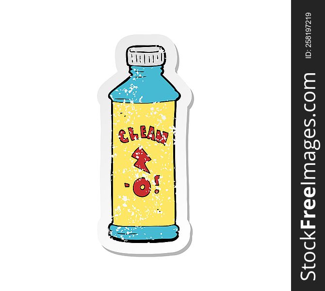 retro distressed sticker of a cartoon cleaning product