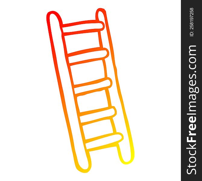 warm gradient line drawing of a cartoon ladder
