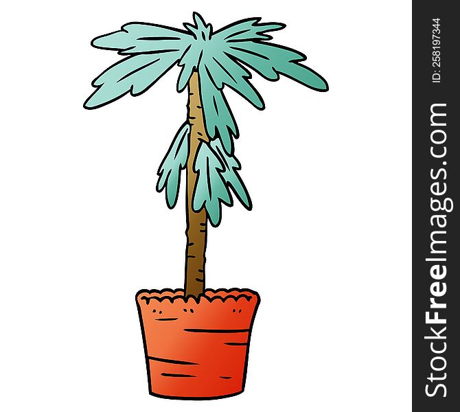 Gradient Cartoon Doodle Of A House Plant