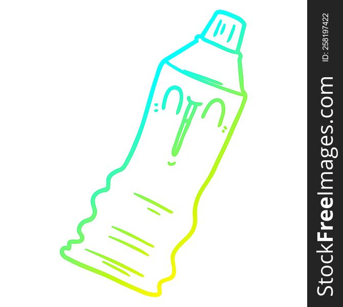Cold Gradient Line Drawing Cartoon Toothpaste Tube