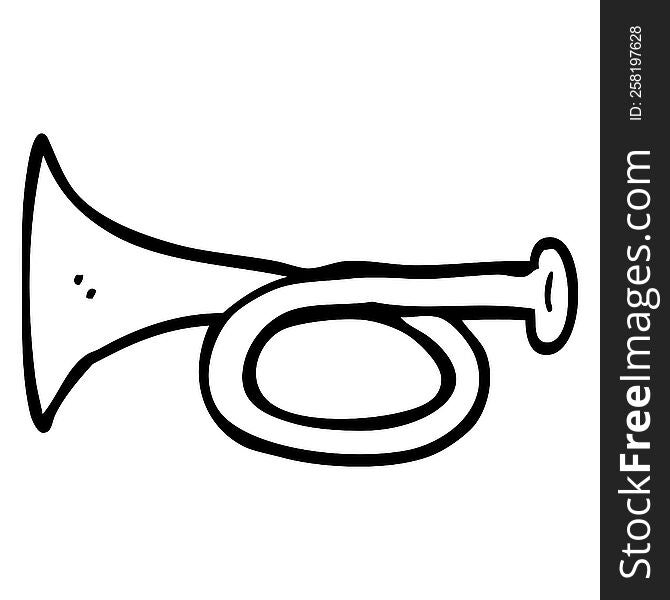 line drawing cartoon metal trumpet