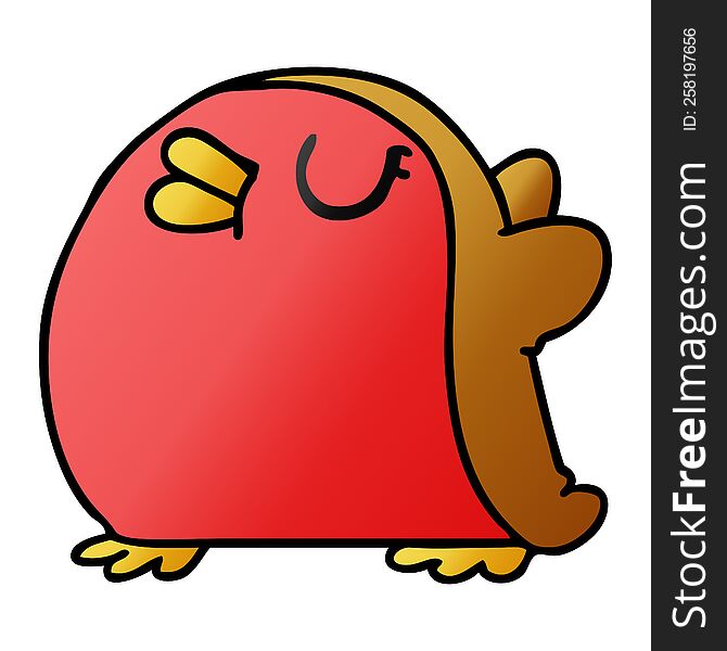 Gradient Cartoon Cute Kawaii Red Robin