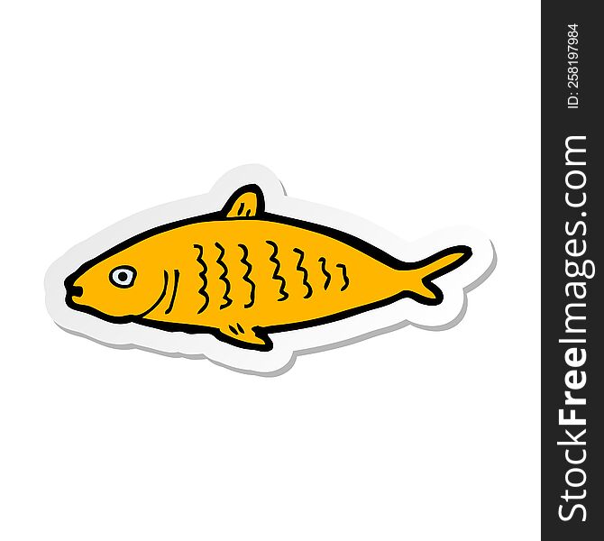 Sticker Of A Cartoon Fish