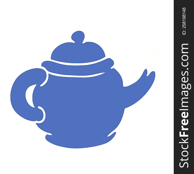 hand drawn cartoon doodle of a blue tea pot