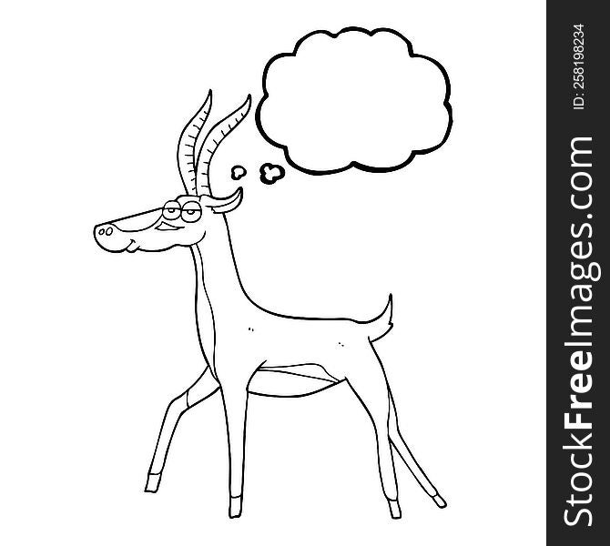 freehand drawn thought bubble cartoon gazelle