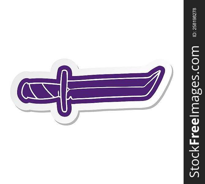 cartoon sticker of a short dagger