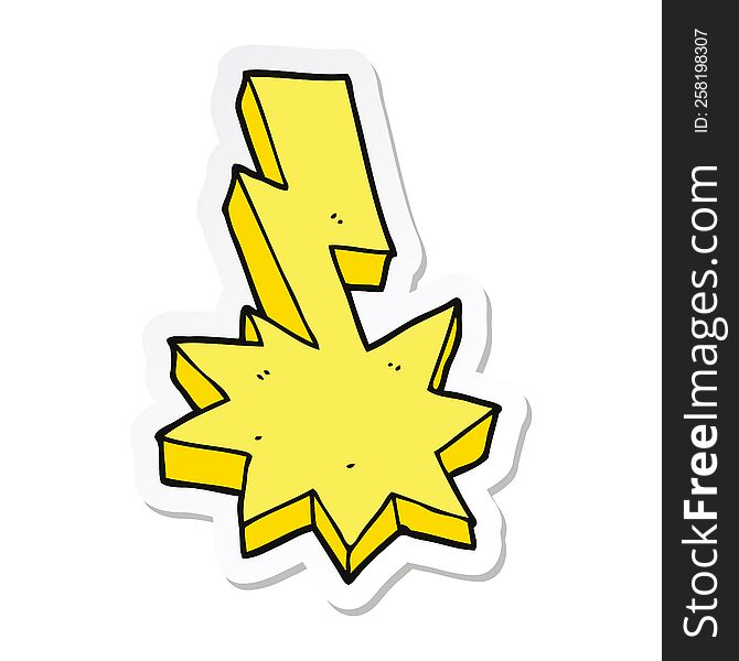 Sticker Of A Cartoon Lightning Strike