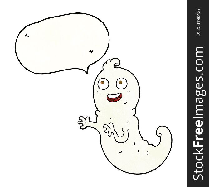 Speech Bubble Textured Cartoon Ghost