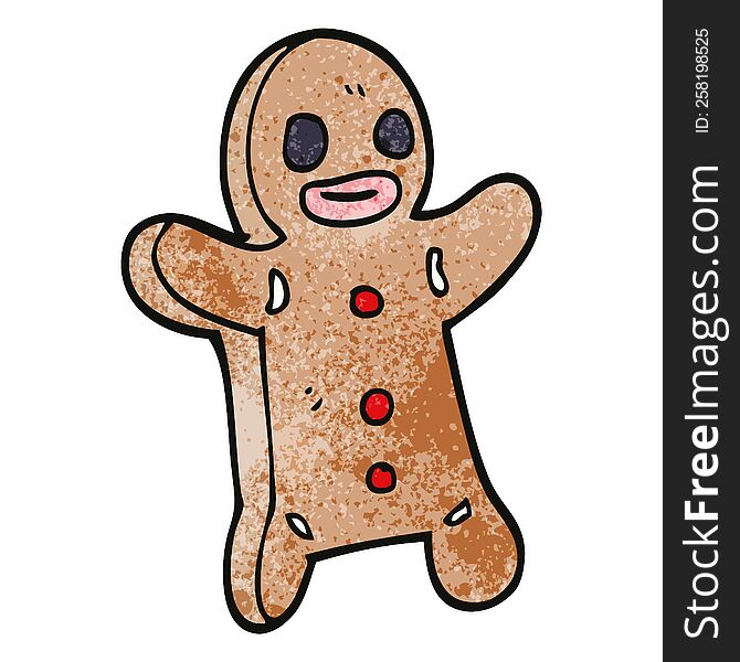 Cartoon Doodle Gingerbread Man