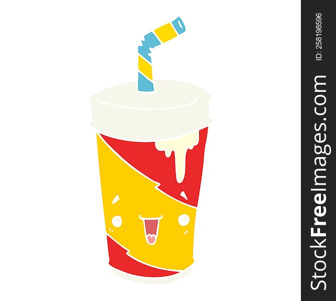 flat color style cartoon soda cup