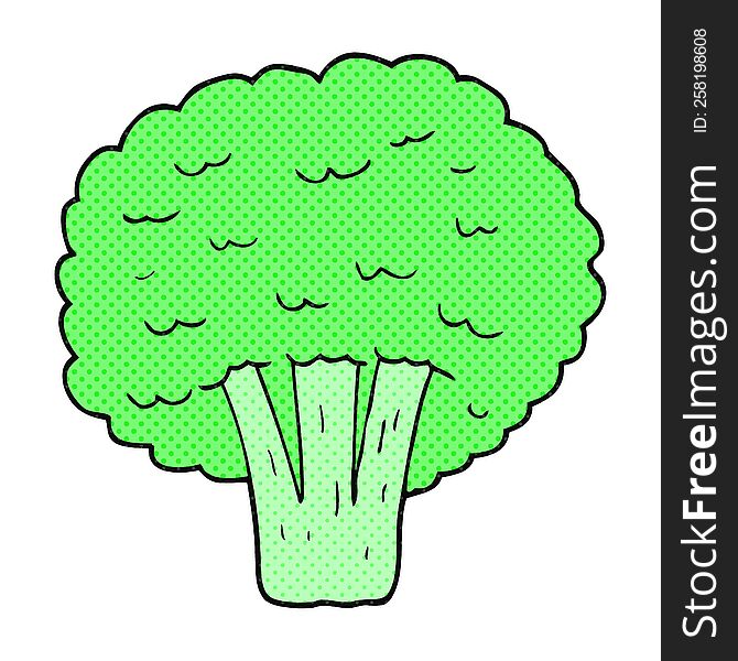 freehand drawn cartoon broccoli