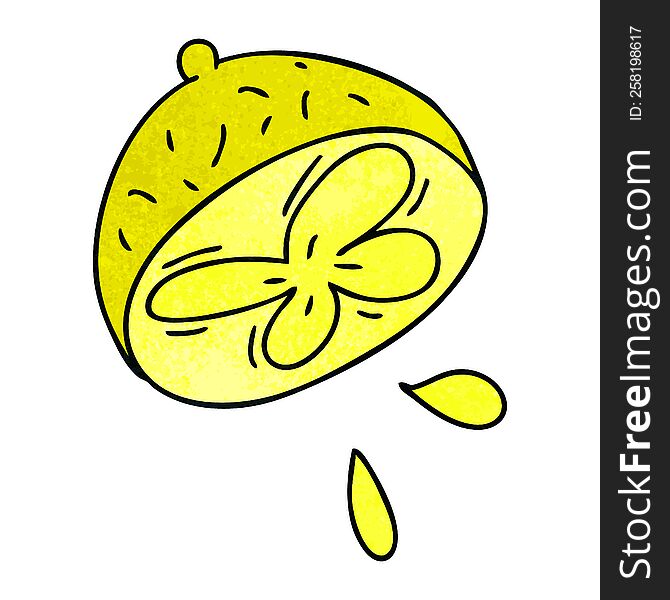 Quirky Hand Drawn Cartoon Lemon