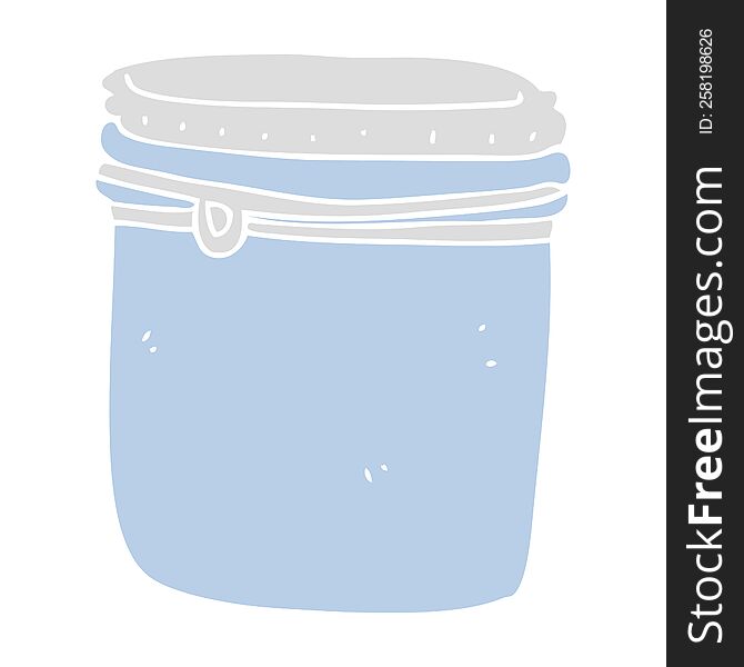 Flat Color Illustration Of A Cartoon Jar