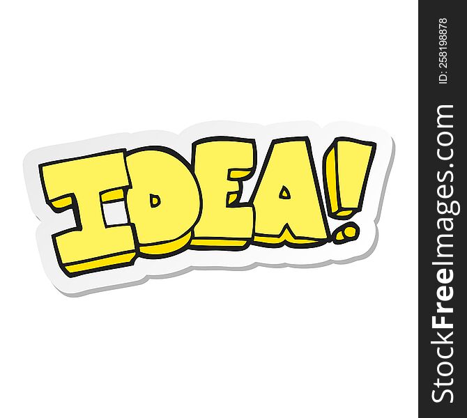 Sticker Of A Cartoon Idea Symbol