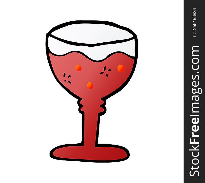 cartoon doodle red wine glass