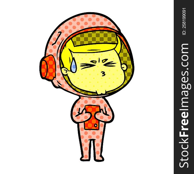 cartoon stressed astronaut. cartoon stressed astronaut